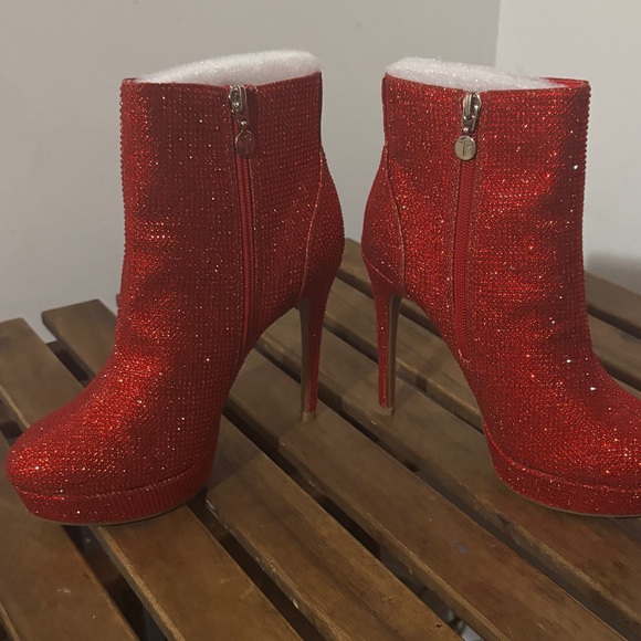 Thalia Sodi Chiara Red Platform Dress Booties - Picture 6 of 7